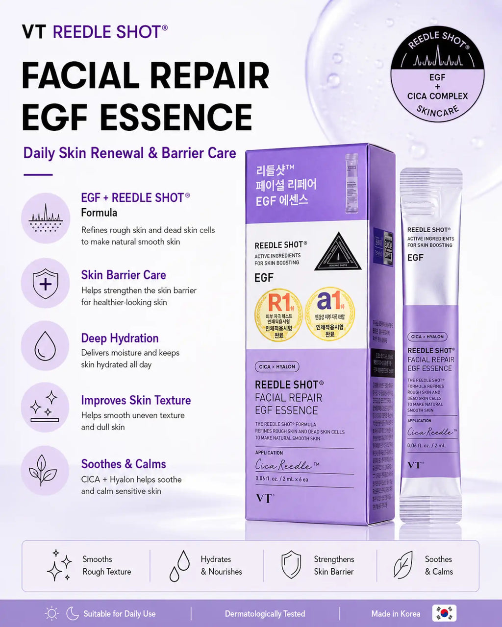 VT Cosmetics - Reedle Shot Facial Repair EGF Essence (2ml x 6pcs)