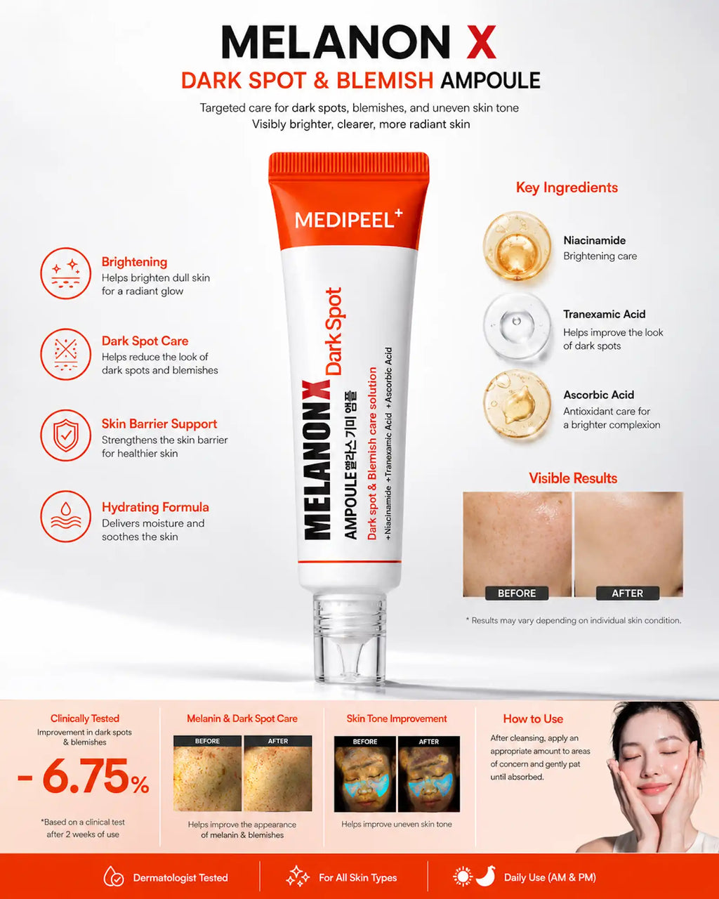 MEDIPEEL - Melanon Dark Spot Correcting Ampoule (30ml)