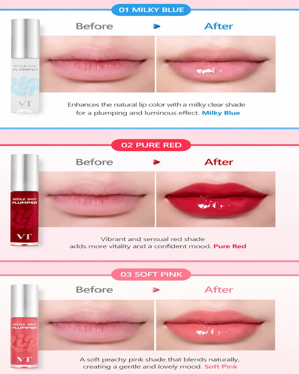 VT Cosmetics - REEDLE SHOT Essence Lip Plumper Collection