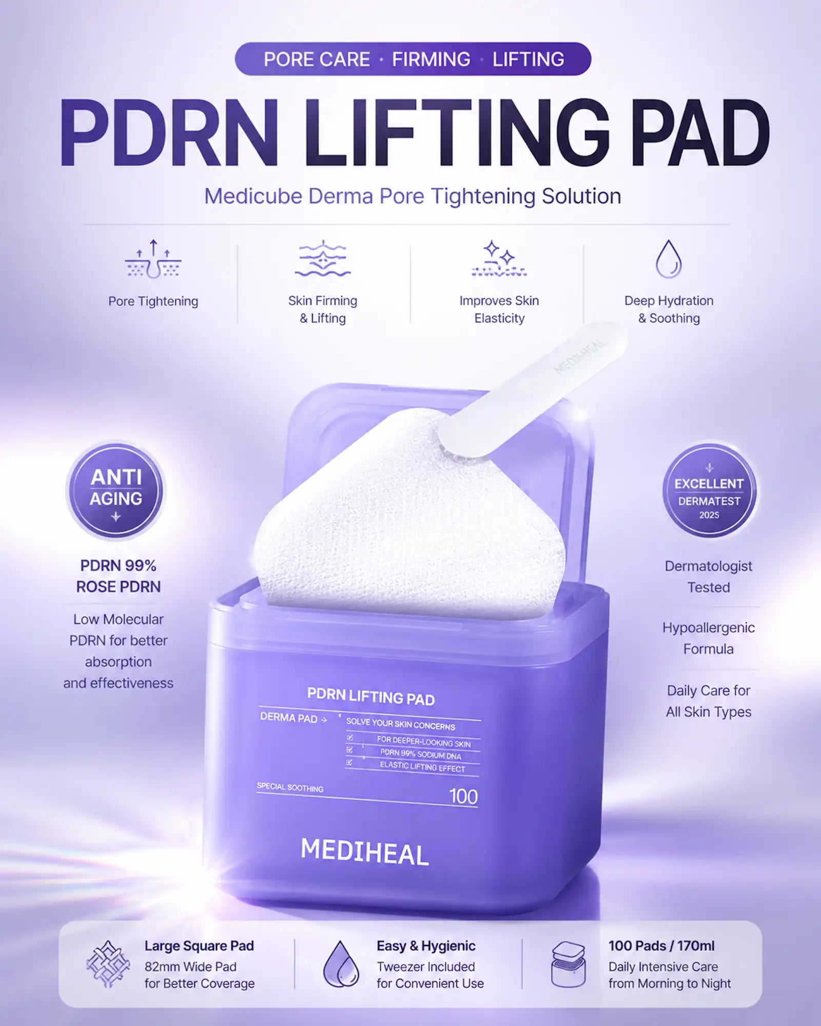 MEDIHEAL - PDRN Lifting Pad (100 Pads / 170ml)