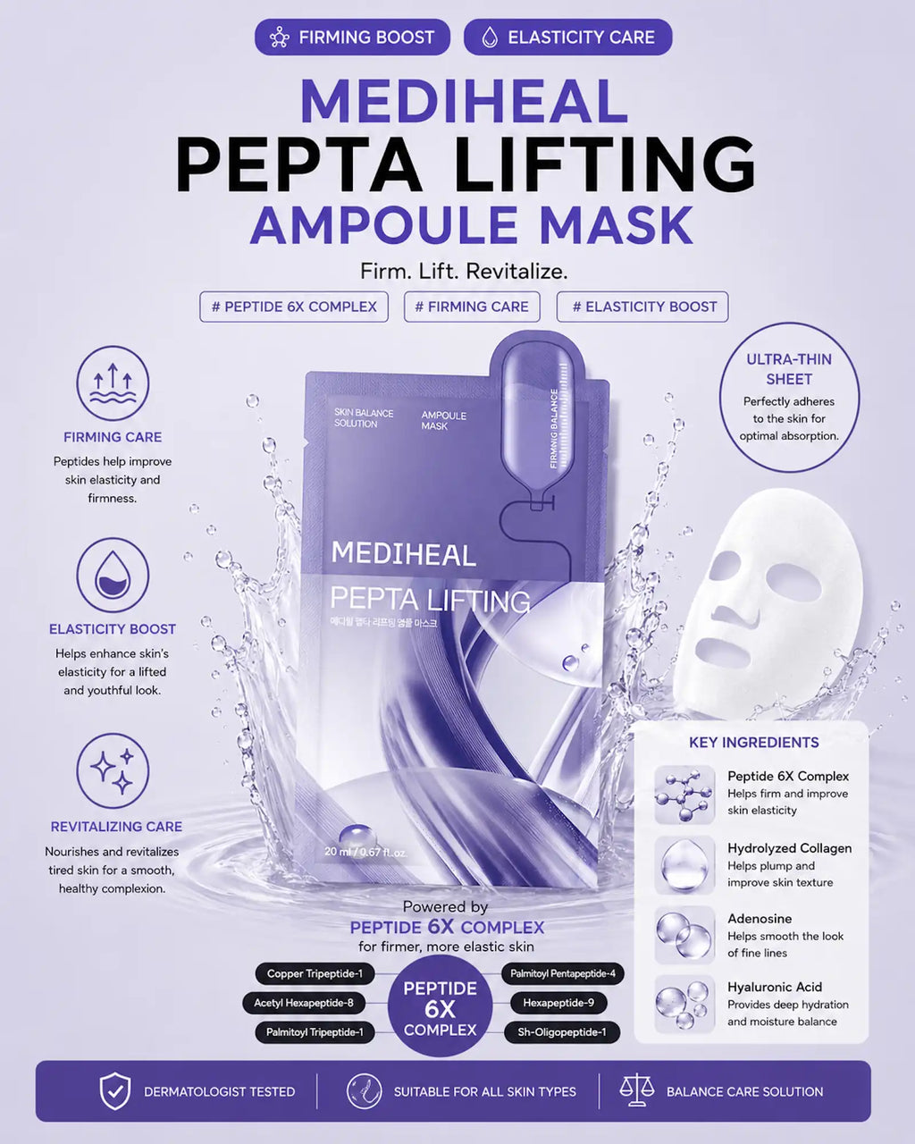 MEDIHEAL - Pepta Lifting Ampoule Mask (5 Pack)