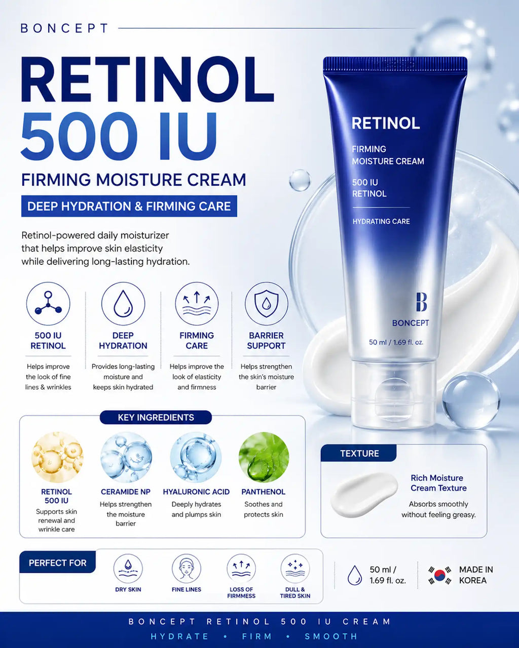 BONCEPT - Retinol 500 IU Cream (50ml)